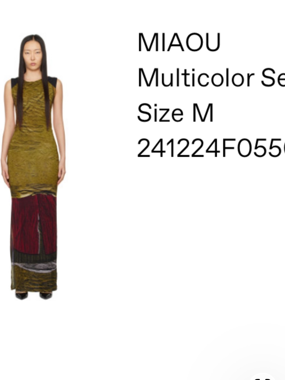 Miaou Olive & Burgundy Panel Satin Slip Dress